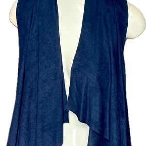 Suede Sleeveless Drape Vest